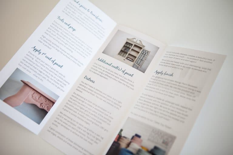 How-to instructions for Mango Paint, hand brochures for retailers.